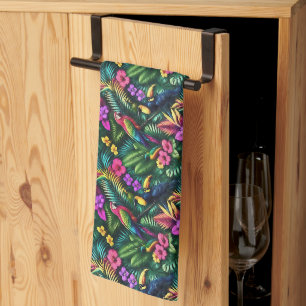 Tropical Birds Jungle Dreams Seamless Surface Patt Tea Towel