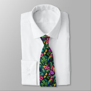 Tropical Birds Jungle Dreams Seamless Surface Patt Tie