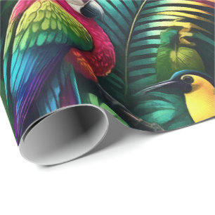 Tropical Birds Jungle Dreams Seamless Surface Patt Wrapping Paper