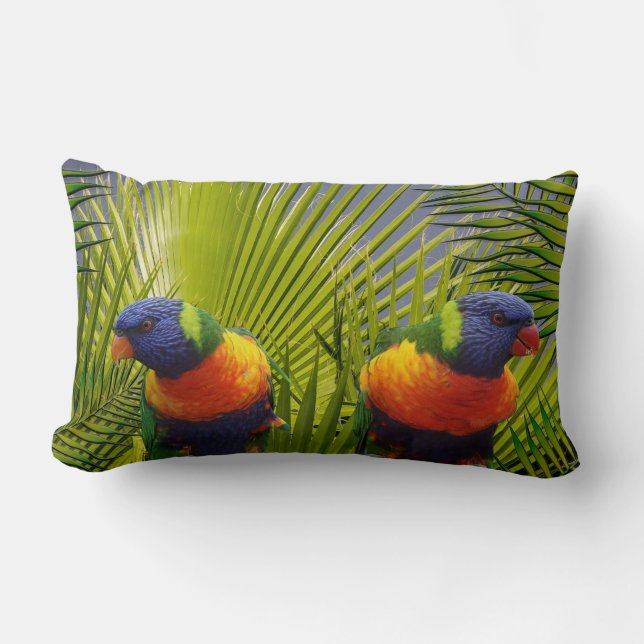 Tropical Birds Lumbar Cushion (Front)