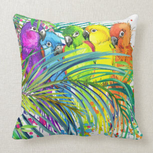 Tropical Birds of a Feather Pillow