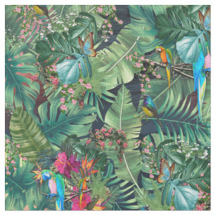 Tropical Birds of Paradise  Fabric