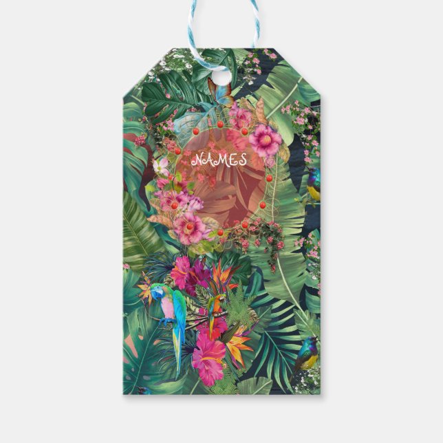 Tropical Birds of Paradise  Gift Tags (Front)