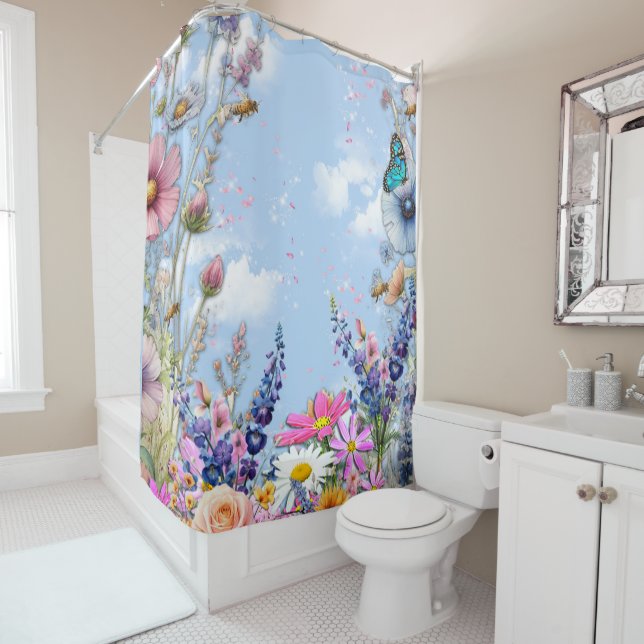 Tropical Birds of Paradise  Shower Curtain (In Situ)