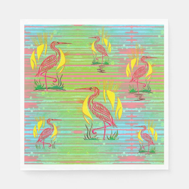 Tropical Birds Paper Napkin (Front)