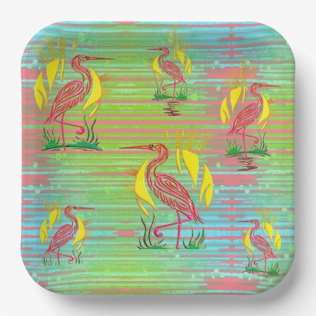 Tropical Birds  Paper Plate (Front)
