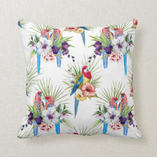 Tropical birds pillow (White)