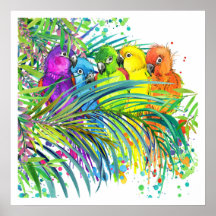 Tropical Birds Poster