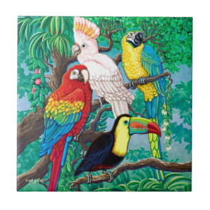 Tropical Birds Tile