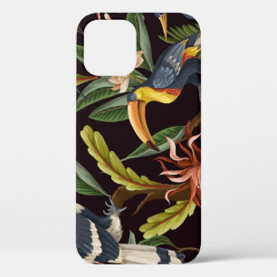 Tropical Birds: Vintage Leaves & Flowers iPhone 12 Case