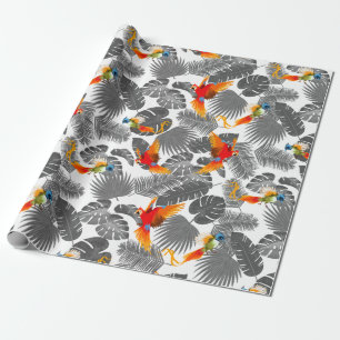 Tropical birds wrapping paper