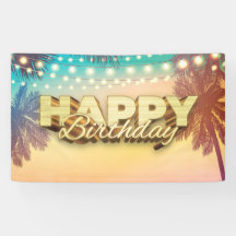 tropical birthday banner