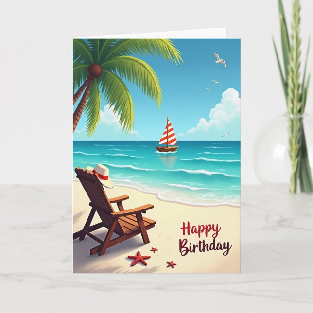 Tropical Birthday Escape Card (Front)