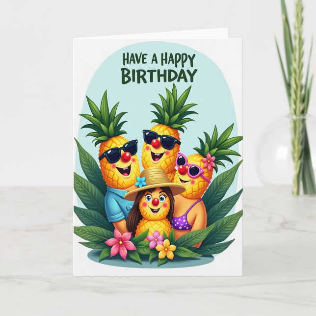 Tropical Birthday Fruit Card (Front)