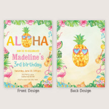 Tropical Birthday Invitation Hawaiian Invitation 