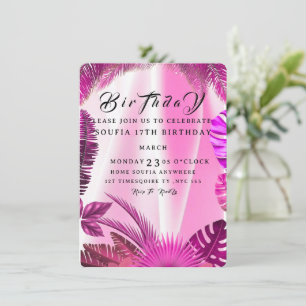 Tropical Birthday Invitation, Hawaiian Pineapple B