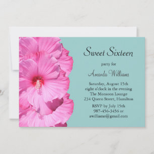 Tropical Birthday Invitation (turquoise)