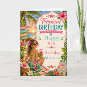 Tropical Birthday Party Card