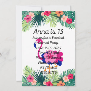 Tropical Birthday Party Invitation