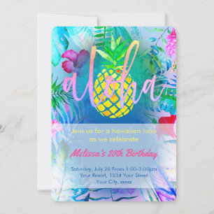 tropical birthday party invitation