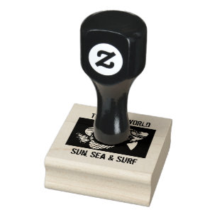 Tropical black fish Surfshop (1517) Rubber Stamp