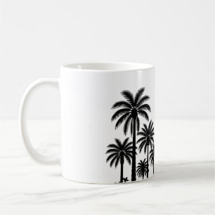 Tropical Black Palm Trees Silhouette Coffee Mug