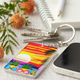 TROPICAL BLISS FOR PINEAPPLES FAMILY KEY RING