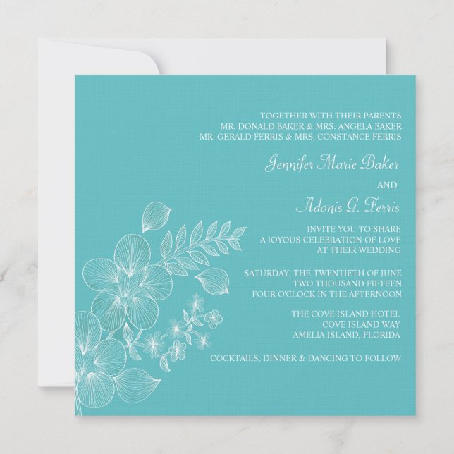 Tropical Bliss Wedding Invitation (Front)