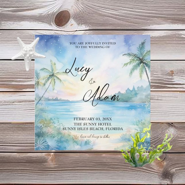 Tropical Bliss Wedding Invitation (Creator Uploaded)