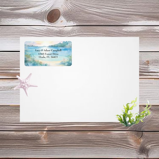 Tropical Bliss Wedding Return Address Label (Creator Uploaded)