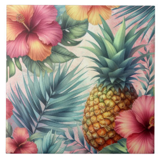 Tropical Bloom Ceramic Tile