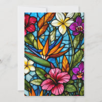 Tropical Bloom in Stained Glass Vibrant Floral