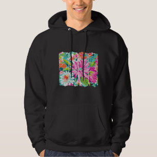 Tropical Bloom Panel Art – Bold Botanical Beauty Hoodie