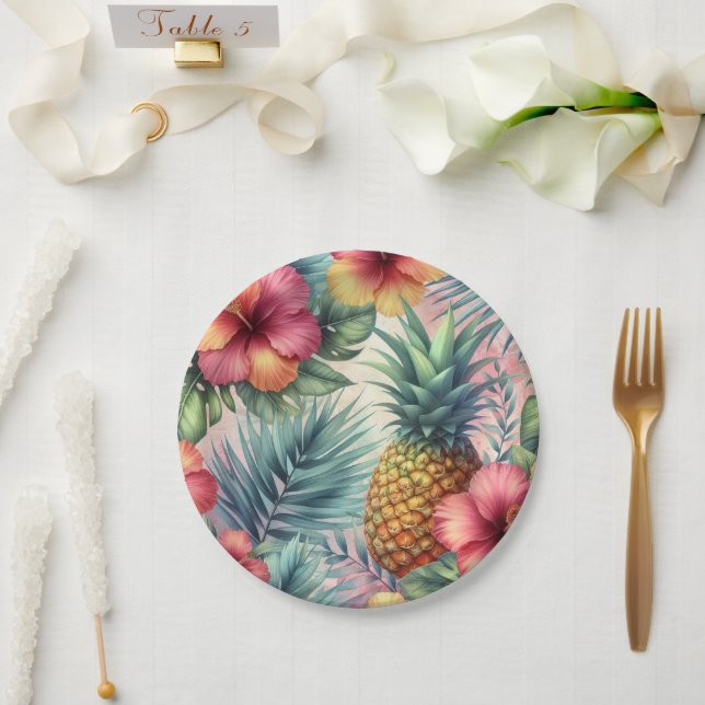 Tropical Bloom Paper Plate (Wedding)