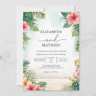 Tropical Bloom Paradise Wedding Invitation