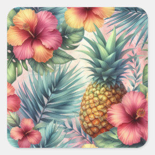 Tropical Bloom Square Sticker