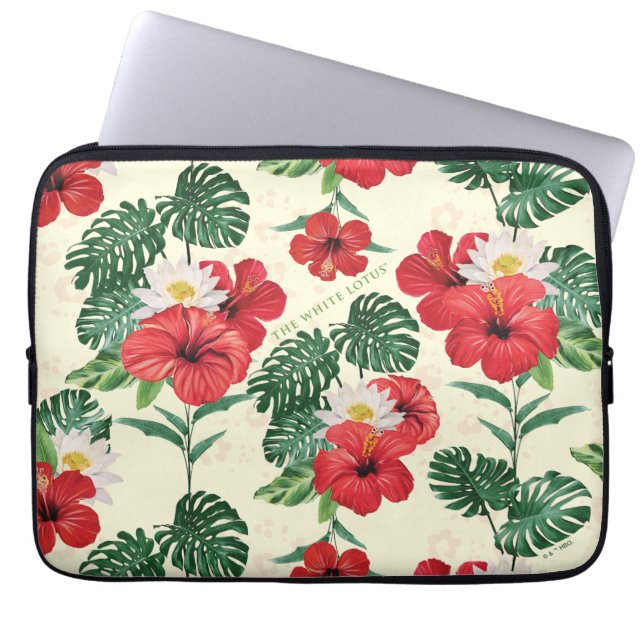 Tropical Blooms of The White Lotus Laptop Sleeve (Front)