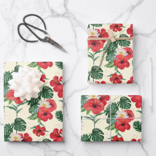 Tropical Blooms of The White Lotus Wrapping Paper Sheet