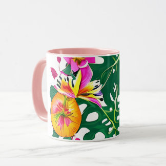 Tropical Blossom Mug: nature's sip of elegance Mug