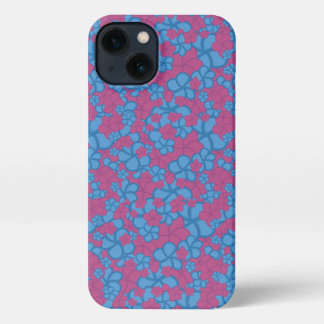 Tropical blue and pink flower phone case