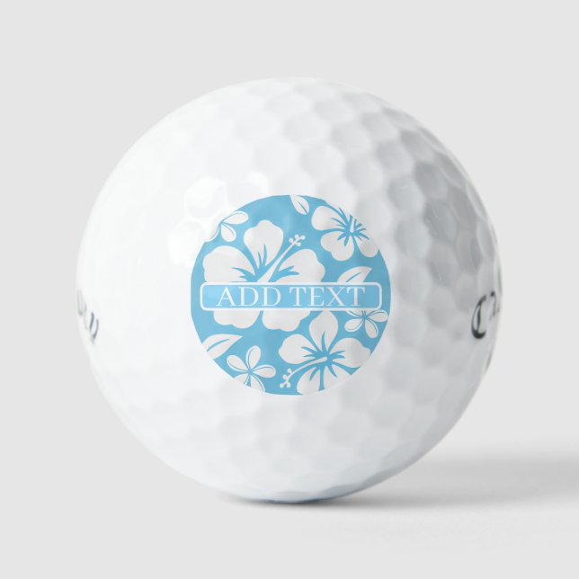 Tropical Blue Beach FLowers Golf Balls (Front)