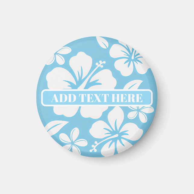 Tropical Blue Beach Flowers Magnet (Front)
