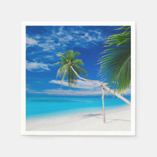 Tropical Blue Exotic Bahamas Beach Palms Napkin