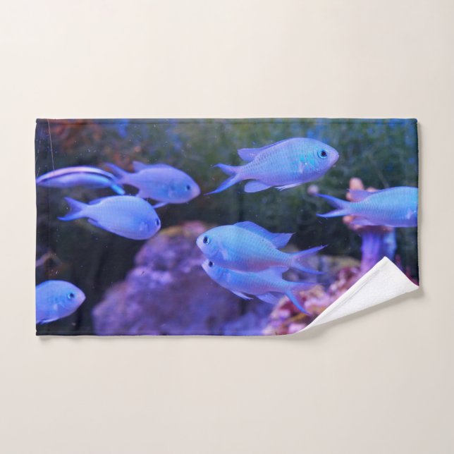 Tropical Blue Fish  Hand Towel (Hand Towel)