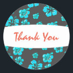Tropical Blue Hibiscus Flower Floral Sticker<br><div class="desc">Tropical Blue Hibiscus Flower Floral Sticker. Customise with any text.</div>