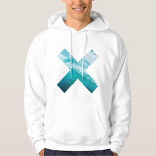 Tropical blue lagoon simple shape hoodie