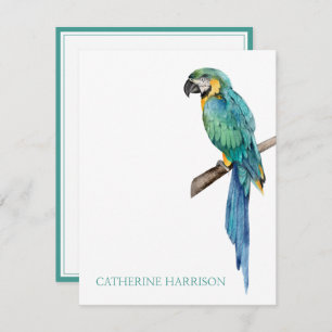 Tropical Blue Macaw Personalised Card