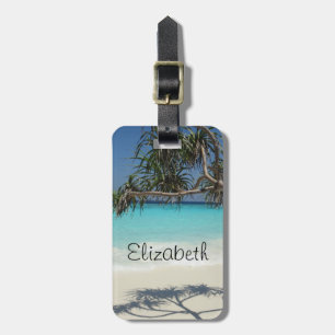 Tropical Blue Ocean Beach Scene Photo Luggage Tag