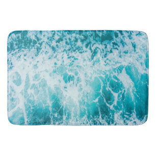 Tropical Blue Ocean Waves Bath Mat
