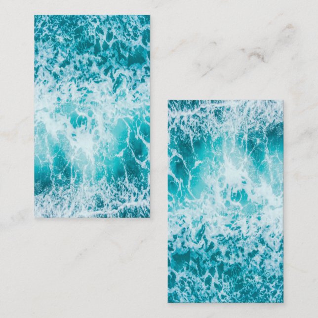 Tropical Blue Ocean Waves Business Card (Front/Back)